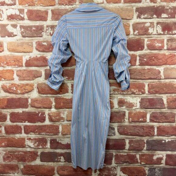 Veronica Beard Afton Dress Women's 00 Blue Multicolor Striped Casual Career Midi - Picture 2 of 9